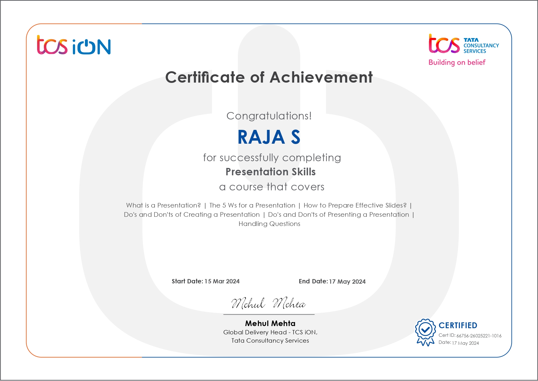 Certificate 1